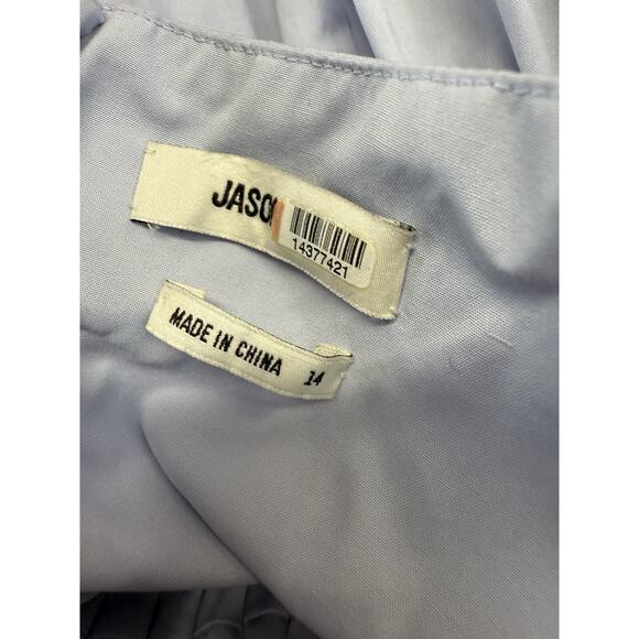 Jason Wu Blue Midi Dress Size 14 Sleeveless Gathered Waist A-Line - Picture 15 of 16